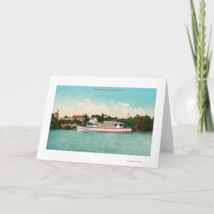 A Sacramento River Scene with a Riverboat Card