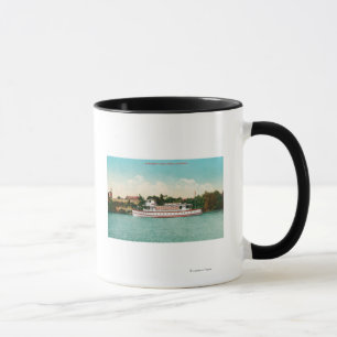 A Sacramento River Scene with a Riverboat Mug
