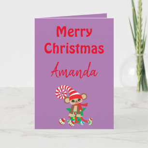 A Safari Monkey Christmas Card