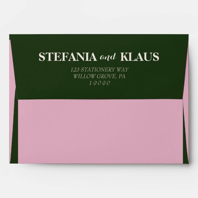 A Sage and Blush Modern Minimalist  Envelope (Back (Top Flap))