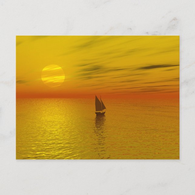 A sailing boat. postcard (Front)