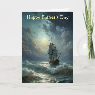 A sailing ship in the ocean Father's Day Card