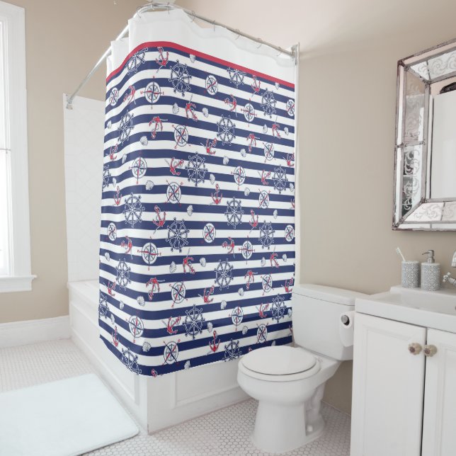 A Sailing We Go Shower Curtain (In Situ)