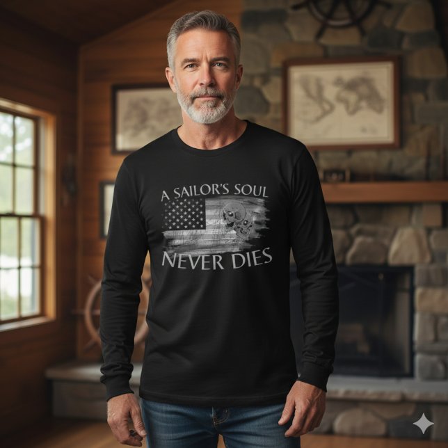 A Sailor’s Soul Never Dies Nautical Skull S-Tshirt T-Shirt (Creator Uploaded)