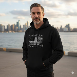 A Sailor’s Soul Never Dies | Vintage Skull Hoodie