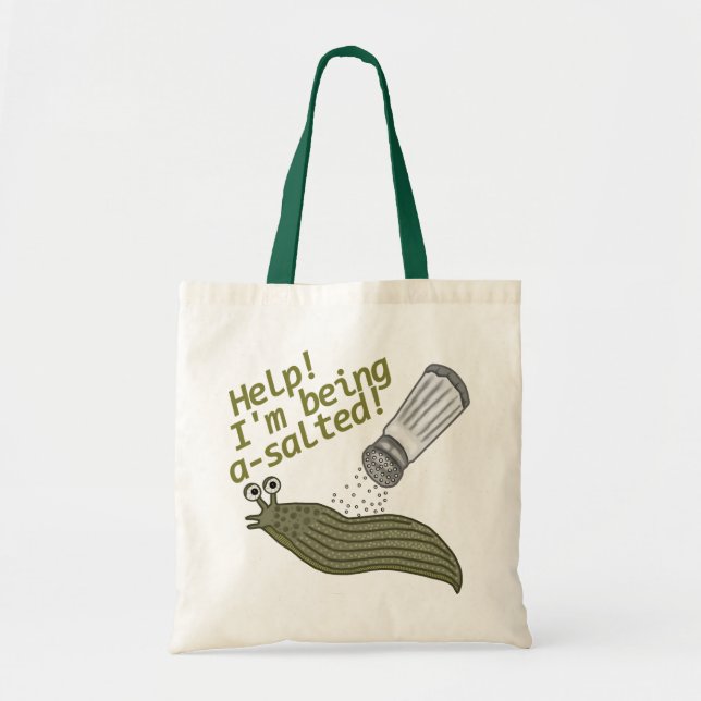 A Salted Slug Pun Tote Bag (Front)