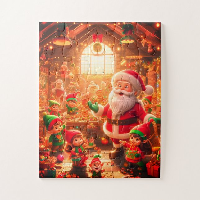A Sample of Some of His Toys - Santa on a Holiday  Jigsaw Puzzle (Vertical)