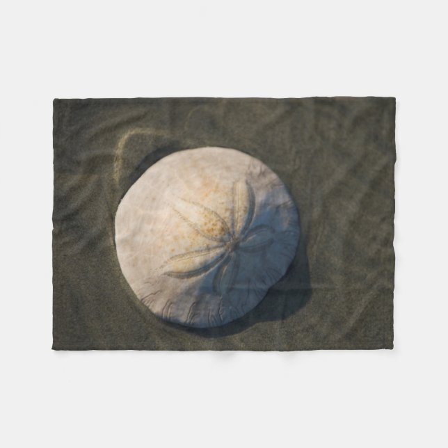 A Sand Dollar On The Beach Fleece Blanket (Front (Horizontal))
