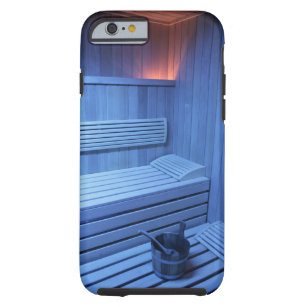 A sauna in blue light, Sweden. Tough iPhone 6 Case