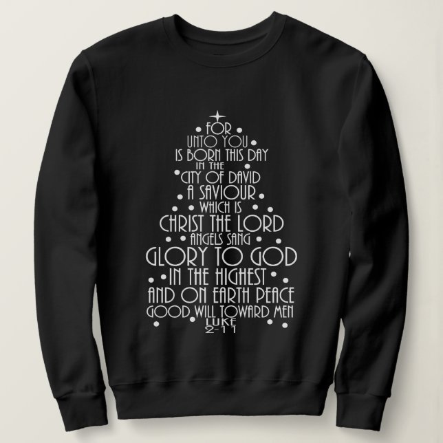 A Savior is Born Luke 2-11 Christmas Tree Shirts (Design Front)