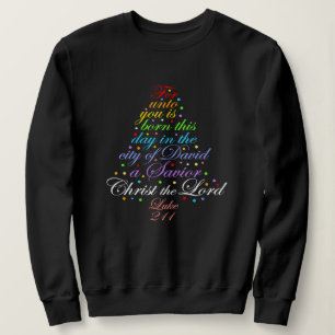 A Savior is Born Luke 2-11 Christmas Tree Shirts