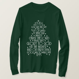 A Savior is Born Luke 2-11 Christmas Tree Shirts