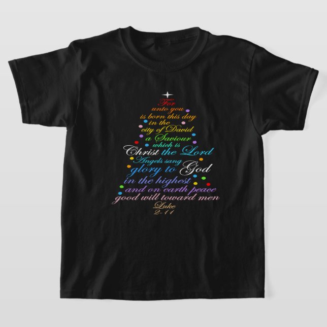 A Savior is Born Luke 2-11 Christmas Tree Shirts (Laydown)