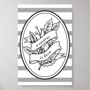 A Saviour Is Born Christian Christmas Wall Art