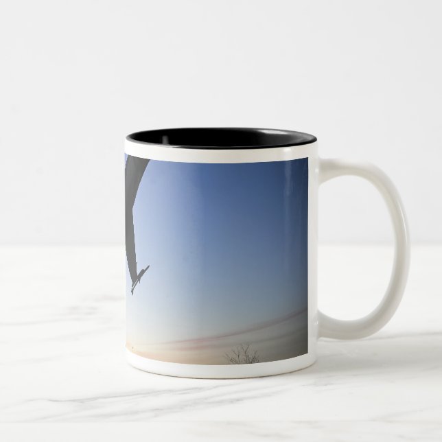 A scale model of an F-16 C Fighting Falcon Two-Tone Coffee Mug (Right)