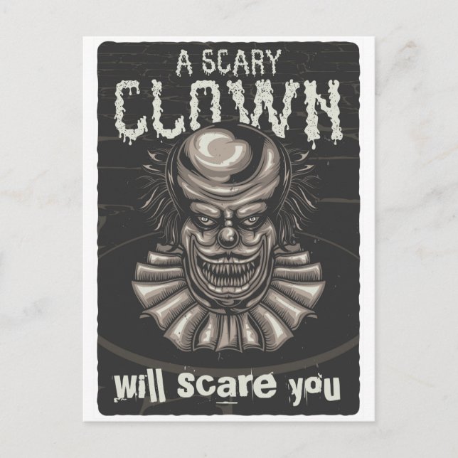 A Scary Clown Postcard (Front)