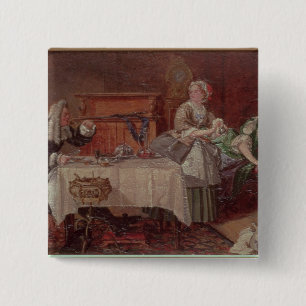 A Scene from 'Tartuffe' by Moliere, 1850 15 Cm Square Badge