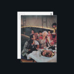 A Scenic Dinner at the Bridge Postcard<br><div class="desc">A collage made and photographed by Angelandspot in the year 2026 with vintage images from a magazine of a family eating dinner and a bridge at night</div>