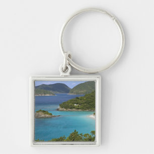 A scenic of Caneel Bay from a road at St. John Key Ring