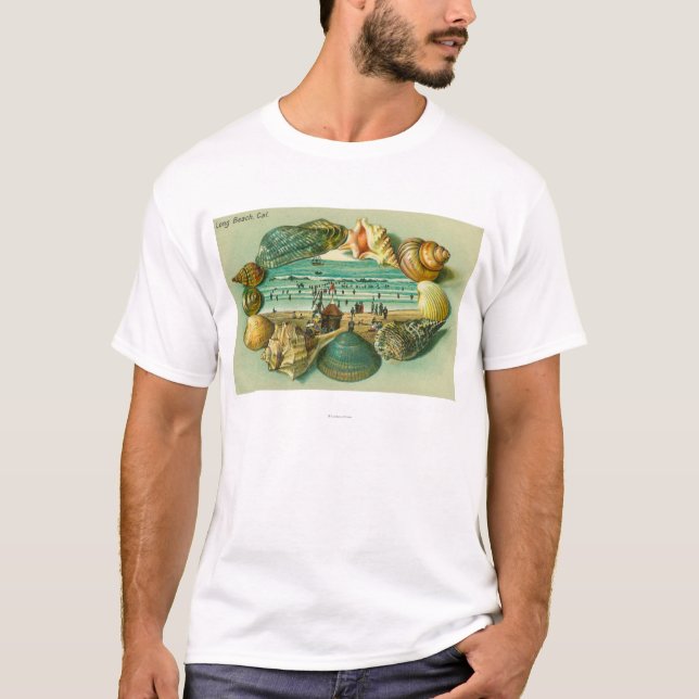 A Scenic View Bordered with Sea Shells T-Shirt (Front)
