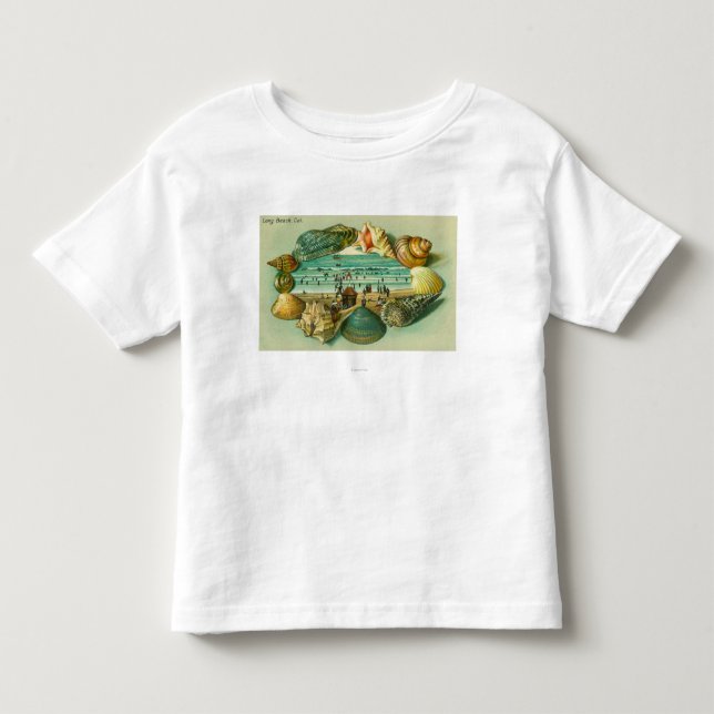 A Scenic View Bordered with Sea Shells Toddler T-Shirt (Front)