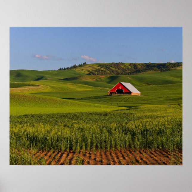 A scenic view of a barn in Moscow Idaho. Poster (Front)