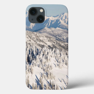 A Scenic View of Snowy Mountains and Trees. iPhone 13 Case