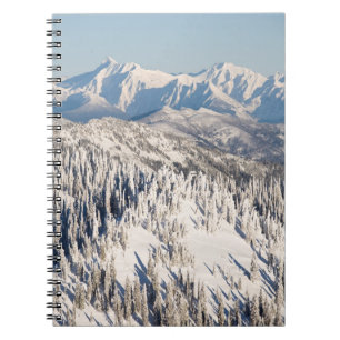 A Scenic View of Snowy Mountains and Trees. Notebook