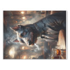 A Scott Terrier dog investigate in a pub in 1920