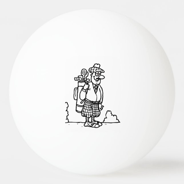 A Scottish Golfer Ping Pong Ball (Front)