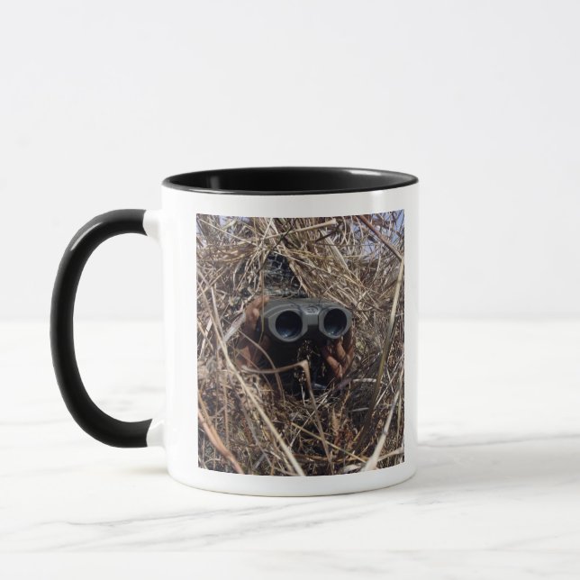A scout observer practices observation techniqu 2 mug (Left)