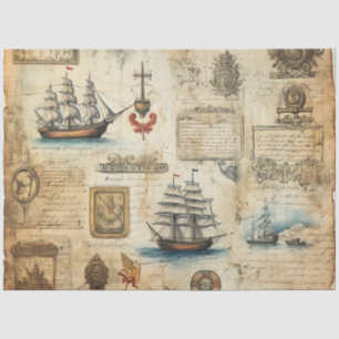 A Scrappy Nautical Series Design 18 Tissue Paper