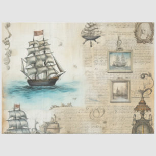 A Scrappy Nautical Series Design 8 Tissue Paper