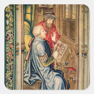 A Scribe Writing an Account Square Sticker