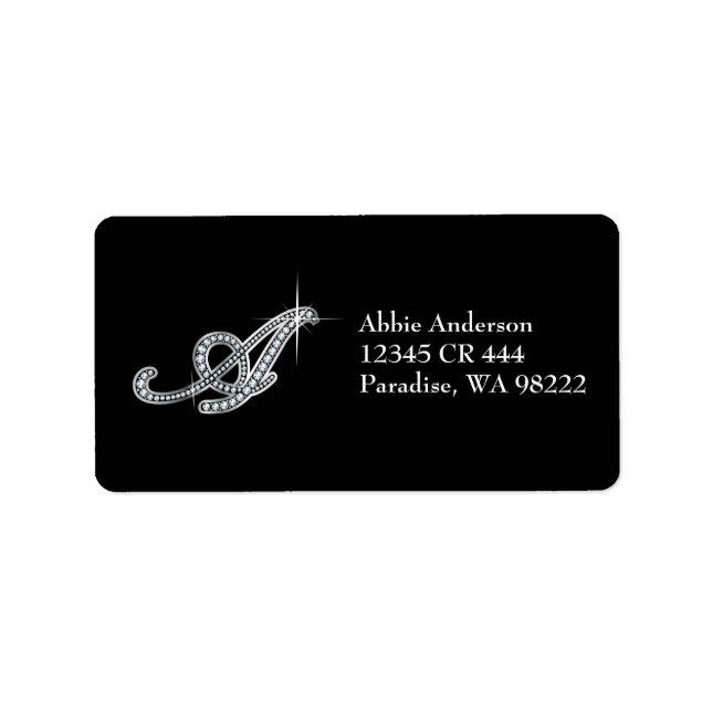 A Script "Diamond Bling" Label (Front)