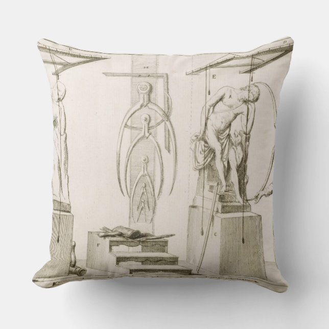 A Sculptor's Studio, c.1800 (engraving) Cushion (Front)