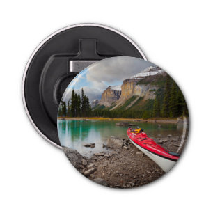 A sea kayak ashore at Spirit Island Bottle Opener