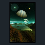 A Sea of Green Poster<br><div class="desc">In a parallel dimension, somewhere we can never visit exists this world. This is Jupiter's twin viewed from one of her life-bearing moons.</div>