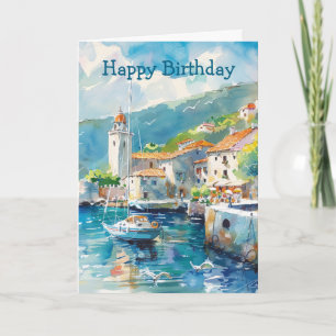 A Sea Port Birthday Card