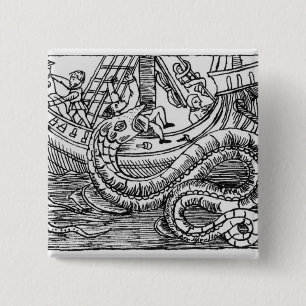 A Sea Serpent 15 Cm Square Badge