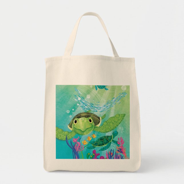 A Sea Turtle Rescue Tote Bag (Front)