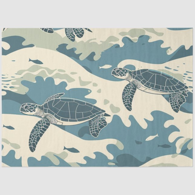 A Sea Turtle Series Design 3 Tissue Paper (Front)