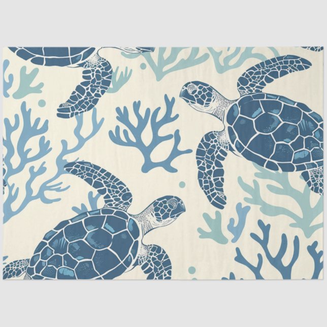 A Sea Turtle Series Design 5 Tissue Paper (Front)
