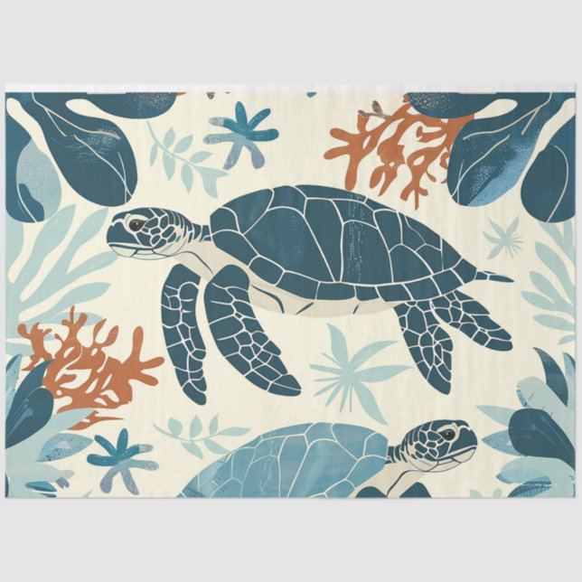 A Sea Turtle Series Design 6 Tissue Paper (Front)
