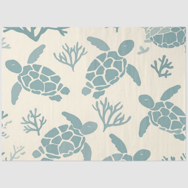A Sea Turtle Series Design 8 Tissue Paper (Front)