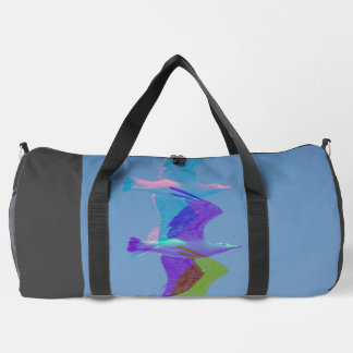 A seagull on duffel bag