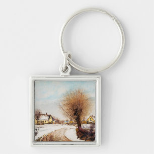  A Sealand Village. Winter by Laurits Ring Key Ring