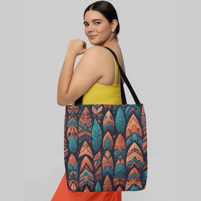A seamless pattern colourful abstract feather-like tote bag (Creator Uploaded)