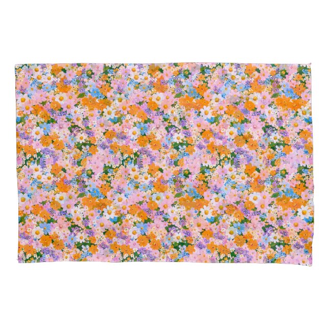  A seamless pattern of colourful flowers Pillowcase (Front)