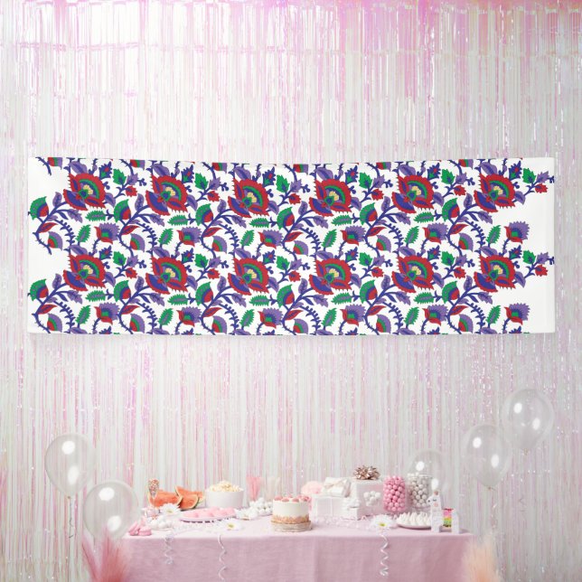 A seamless, symmetrical pattern featuring repeatin banner (Party)